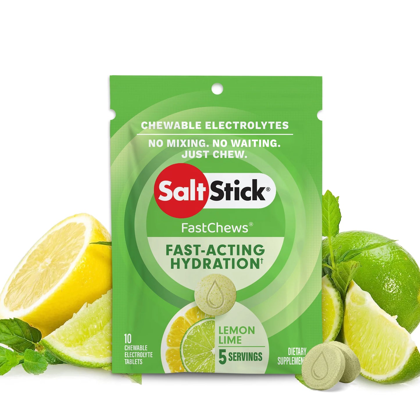 SaltStick Fastchews Chewable Electrolyte Tablets - Pouch Of 10 Chews - SINGLE POUCH