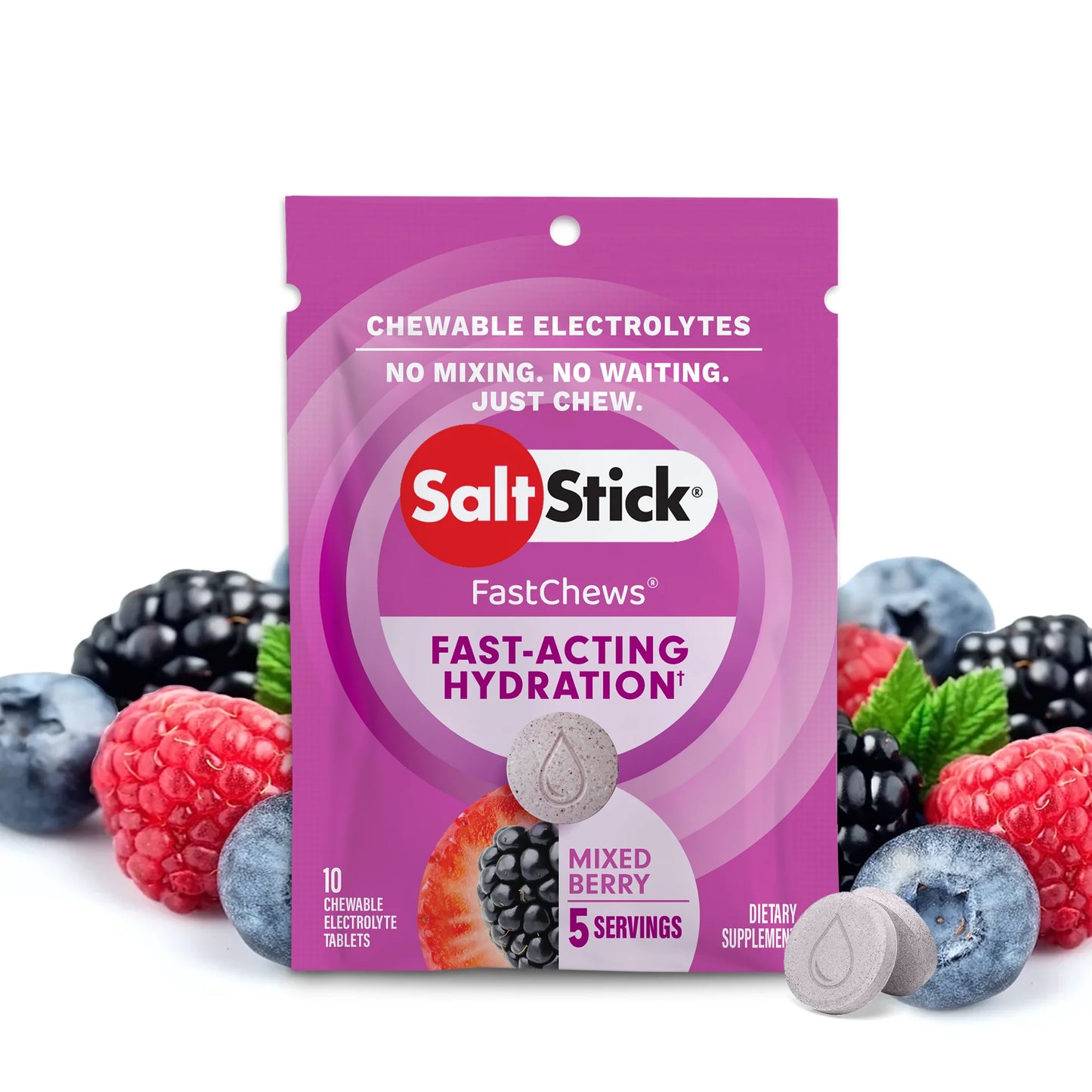 SaltStick Fastchews Chewable Electrolyte Tablets - Pouch Of 10 Chews - SINGLE POUCH
