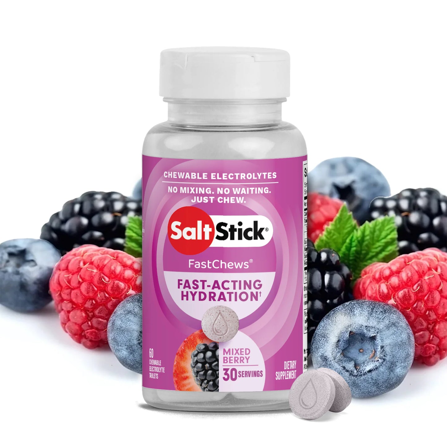 SaltStick Fastchews Chewable Electrolyte Tablets - Bottle Of 60 Chews