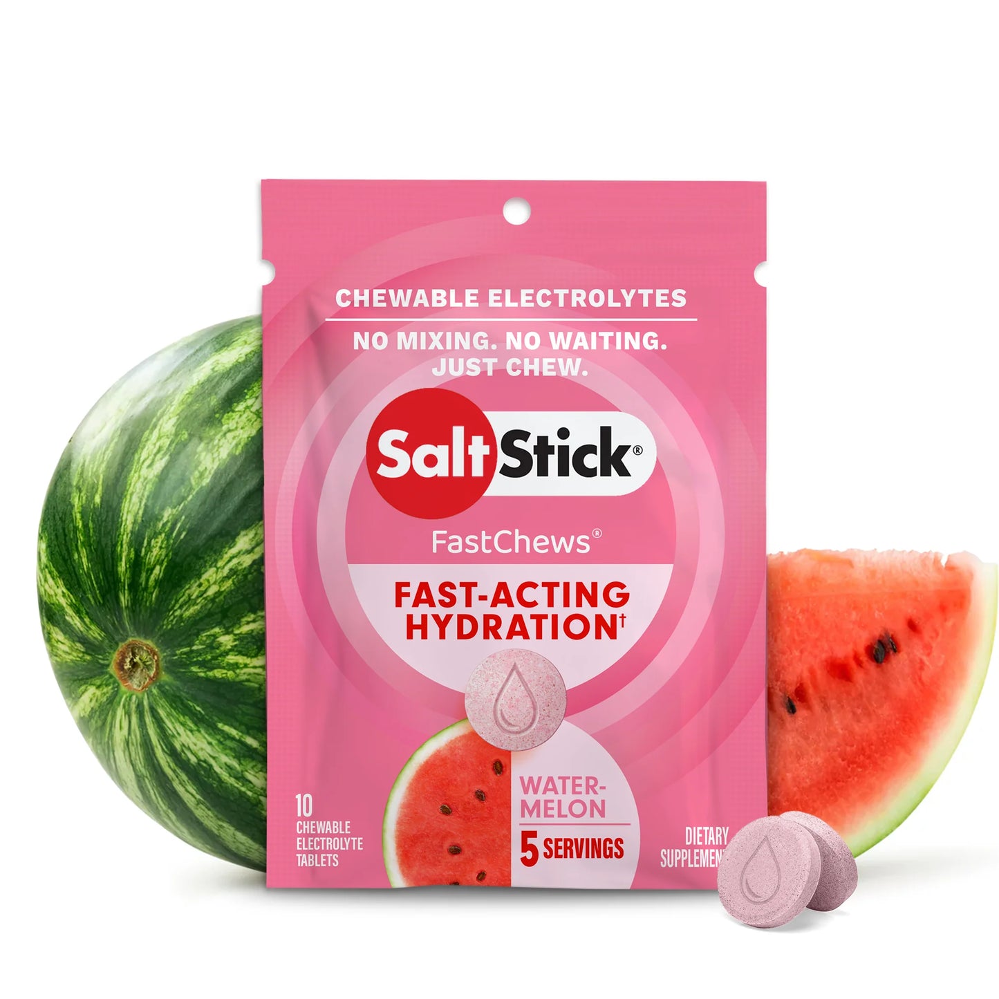 SaltStick Fastchews Chewable Electrolyte Tablets - Pouch Of 10 Chews - SINGLE POUCH