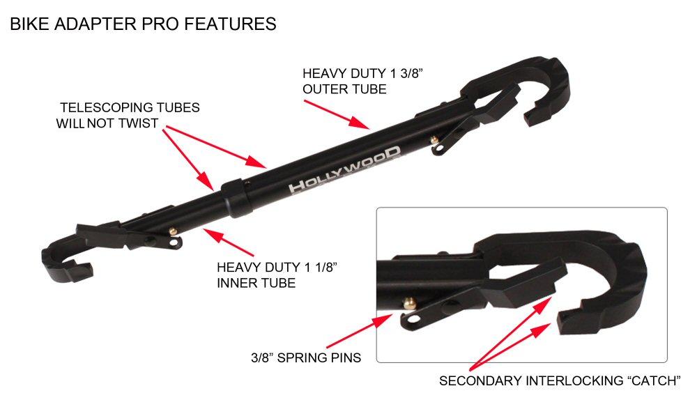 Hollywood Racks Top Tube Bike Adapter - BA-PRO From Sprocket Kings Features