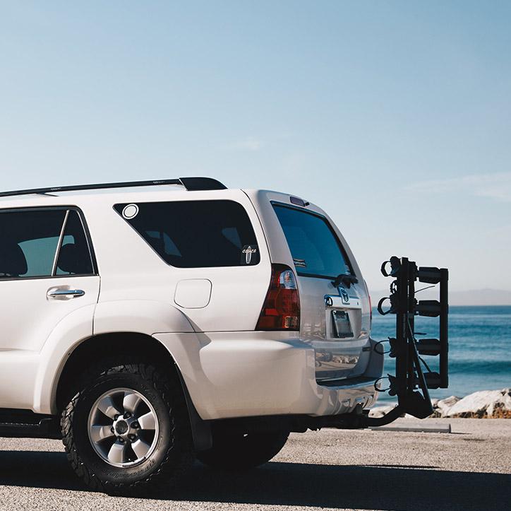 Hollywood Racks Destination 4 Bike Hitch Rack - HR4000 Lifestyle Folded up on Vehicle