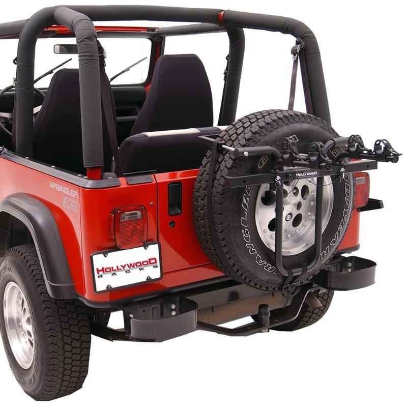 Hollywood Racks Strap-On Spare Tire Bike Rack - SR1 From Sprocket Kings on Jeep Wrangler