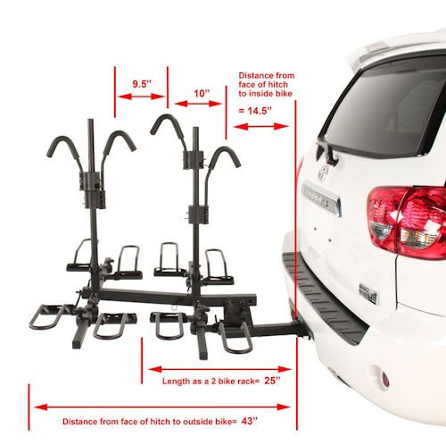 Hollywood Racks 2-Bike Add-On Kit For HR1450+HR1500 Racks - HR1475 Dimensions