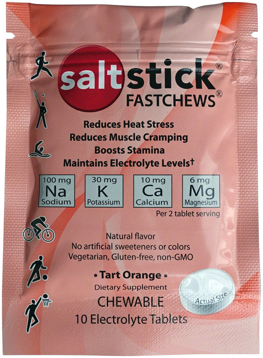 SaltStick Fastchews Electrolyte Tablets Single Pouch Tart Orange