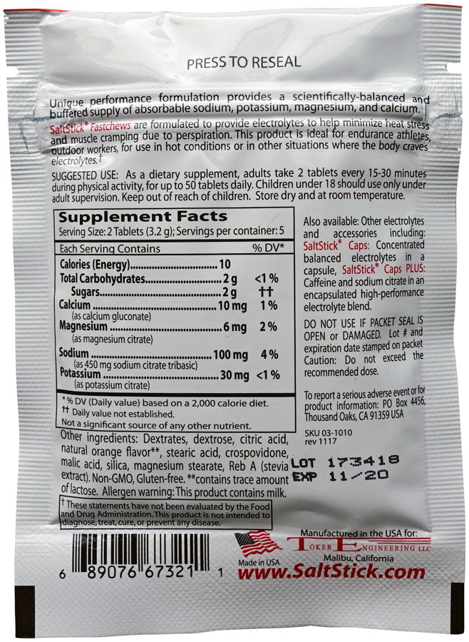 SaltStick Fastchews Chewable Electrolyte Tablets - 10 Chew Pouches - VARIETY PACK