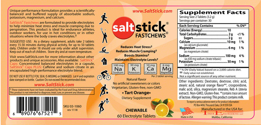 SaltStick Fastchews Chewable Electrolyte Tablets - Pouch Of 10 Chews - SINGLE POUCH