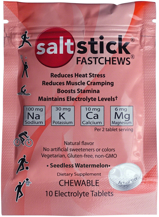 SaltStick Fastchews Electrolyte Tablets Single Pouch Seedless Watermelon 