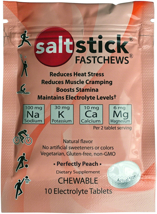 SaltStick Fastchews Electrolyte Tablets Single Pouch Perfectly Peach