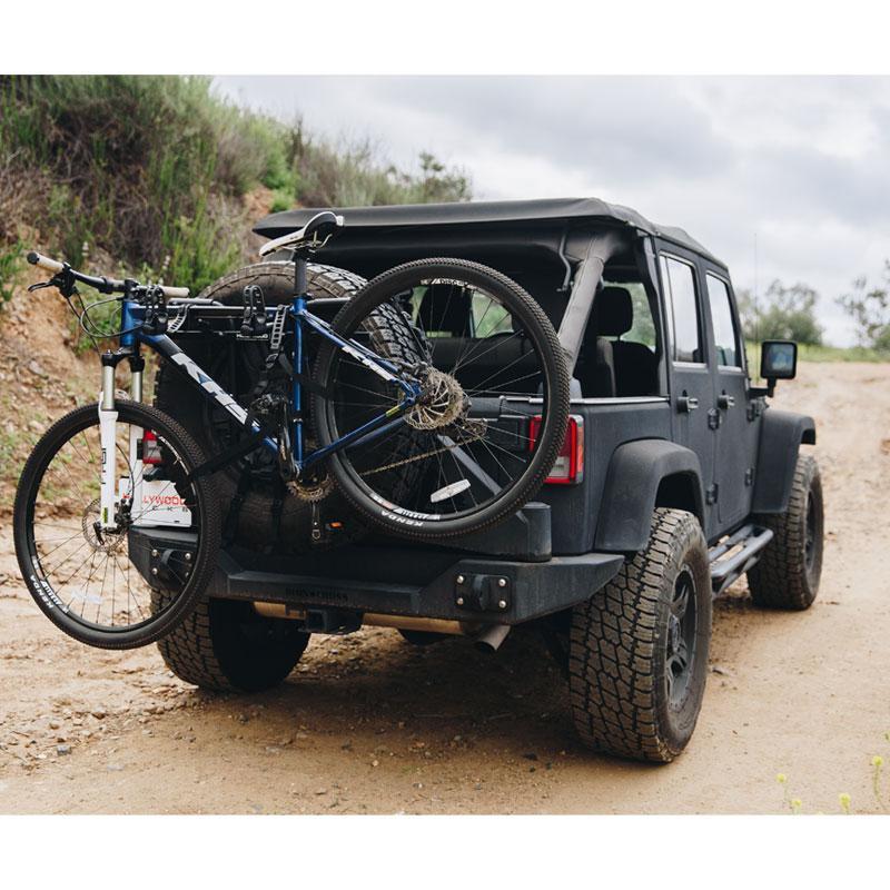 Hollywood Racks Strap-On Spare Tire Bike Rack - SR1 From Sprocket Kings on Jeep Wrangler 4 Door