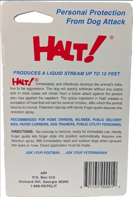 Halt Dog Spray | Halt! 1 & Halt! 2 Dog Repellant Bike 1.5oz Spray Bottle